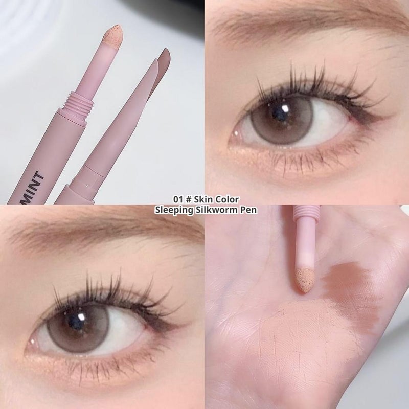 SWEETMINT Crescent Moon Double-Ended Under-Eye Pen - Natural Highlighter, Shader, Waterproof, Long-Lasting, Double-Ended Under-Eye Pen